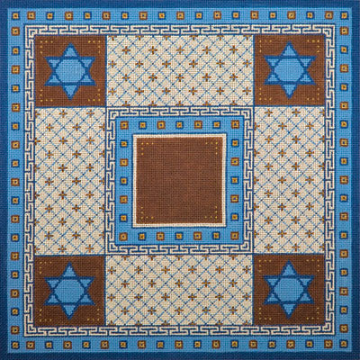 Beige, Blue & Brown Diamonds Tallit