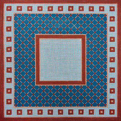 Blue & Rust Greek Key & Diamonds Tallis Bag