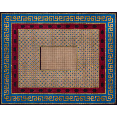 Blue & Red Greek Key Tallis Bag