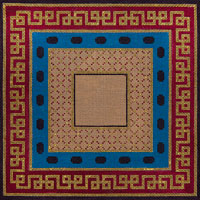 Blue Greek Key Tefillin