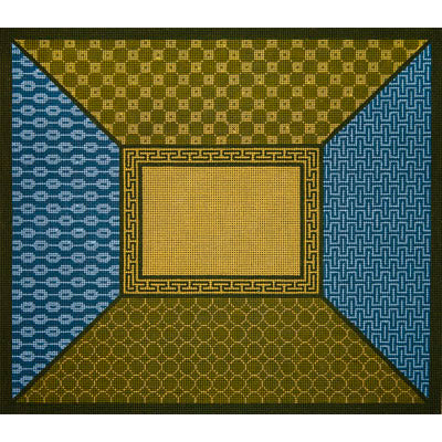 JP Tallit Blue and Yellow Geometric