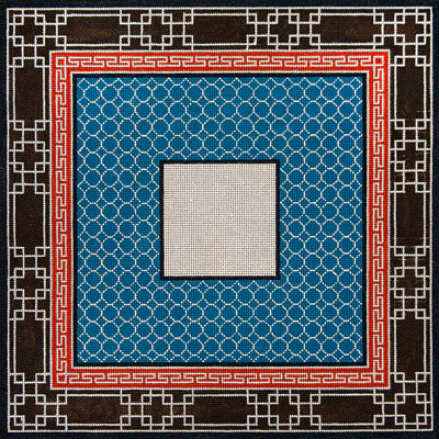 Blue, Brown & Rust Borders Tallit