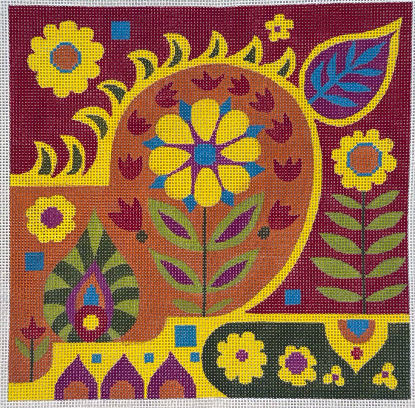 Orange Paisley