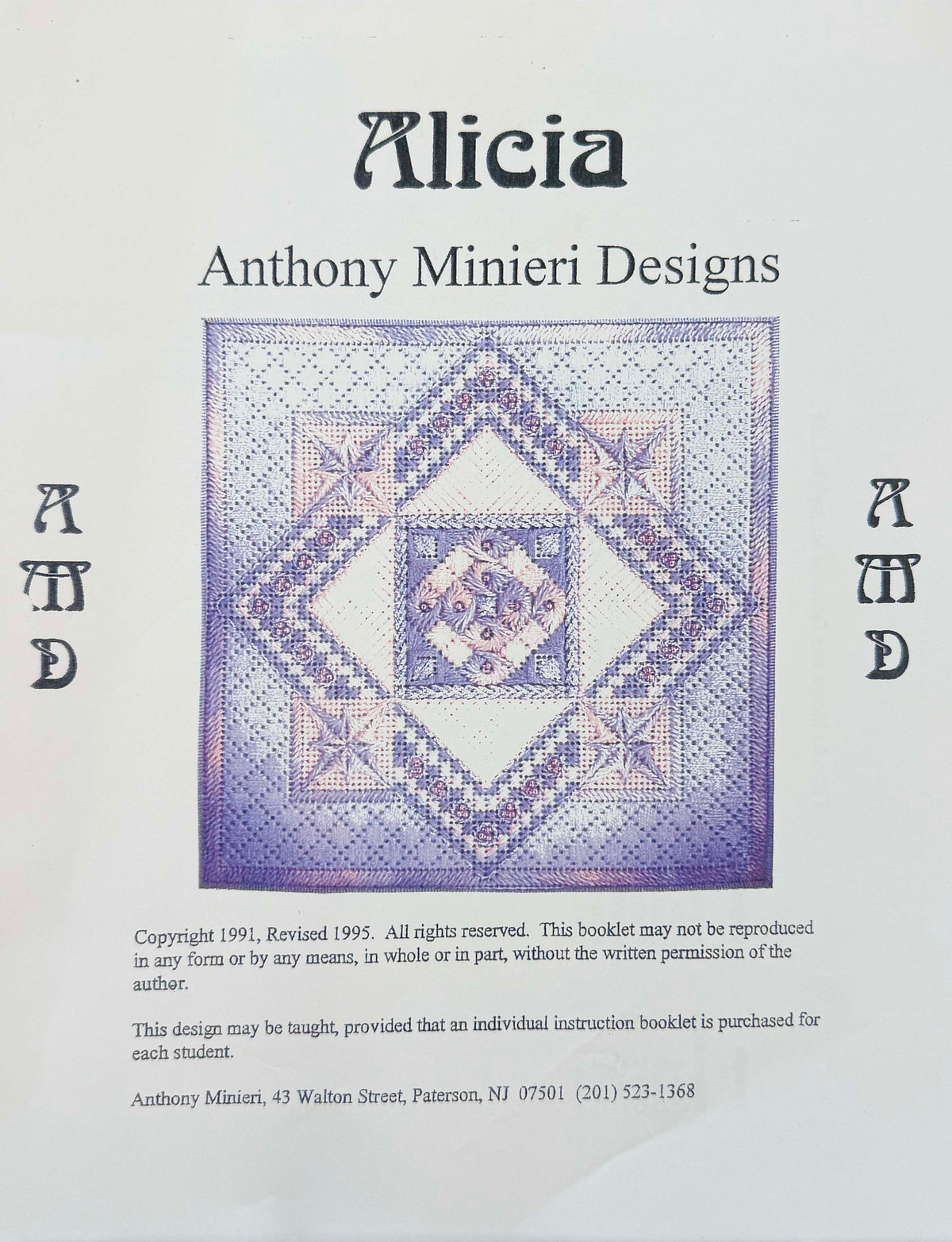 Alicia Stitch Guide by Anthony Mineri Designs