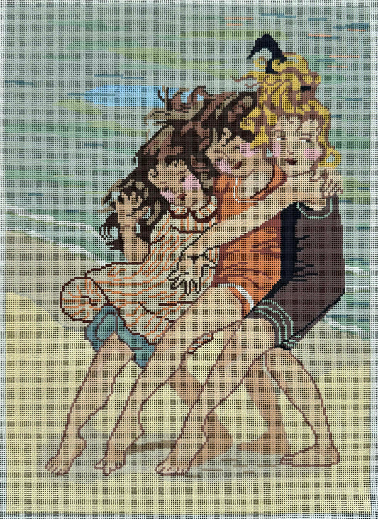 Vintage Aviva Canvas - Girls on the Beach