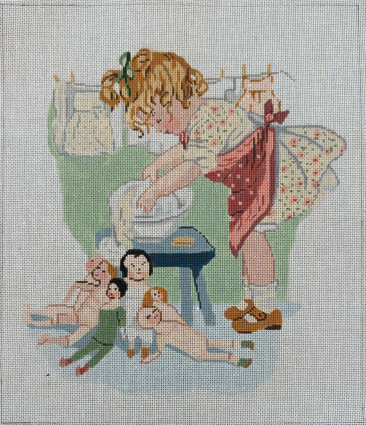 Vintage Aviva Canvas - Doll Wash Time