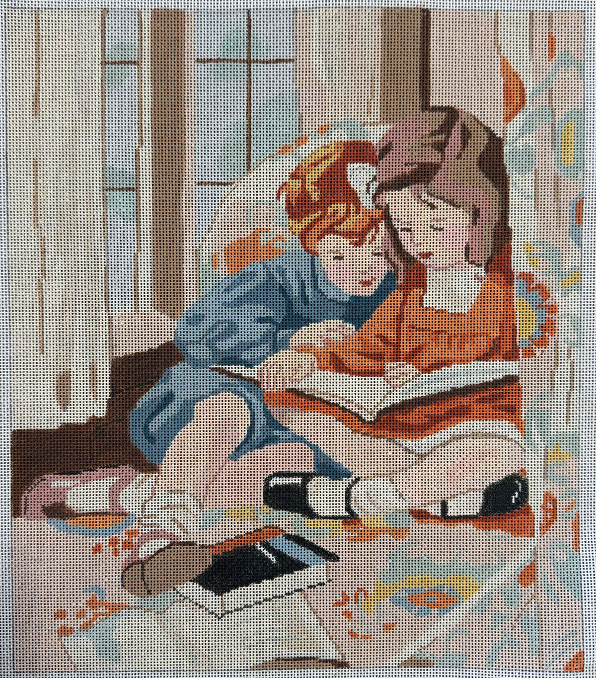 Vintage Aviva Canvas - Cuddles and Books