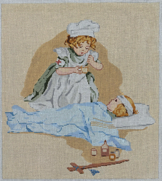 Vintage Aviva Canvas - Nurse and Patient