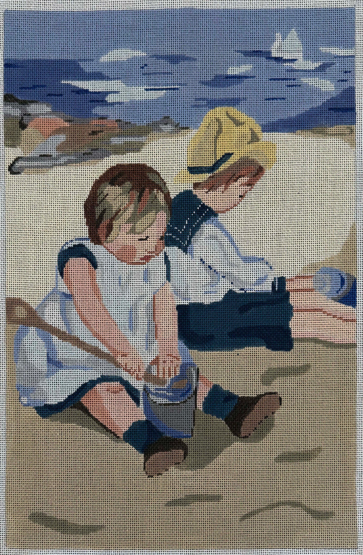 Vintage Aviva Canvas - Two Boys on the Beach