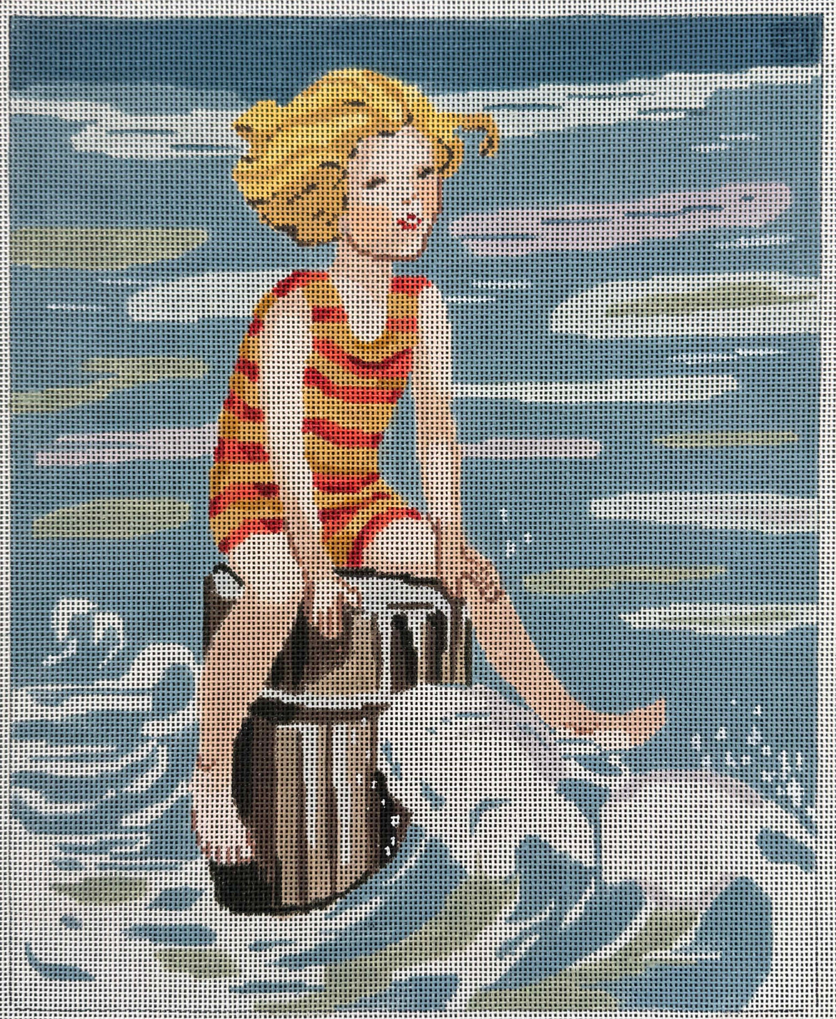 Vintage Aviva Canvas - Boy on the Beach