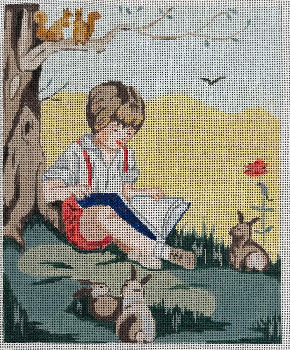 Vintage Aviva Canvas - Boy Reading