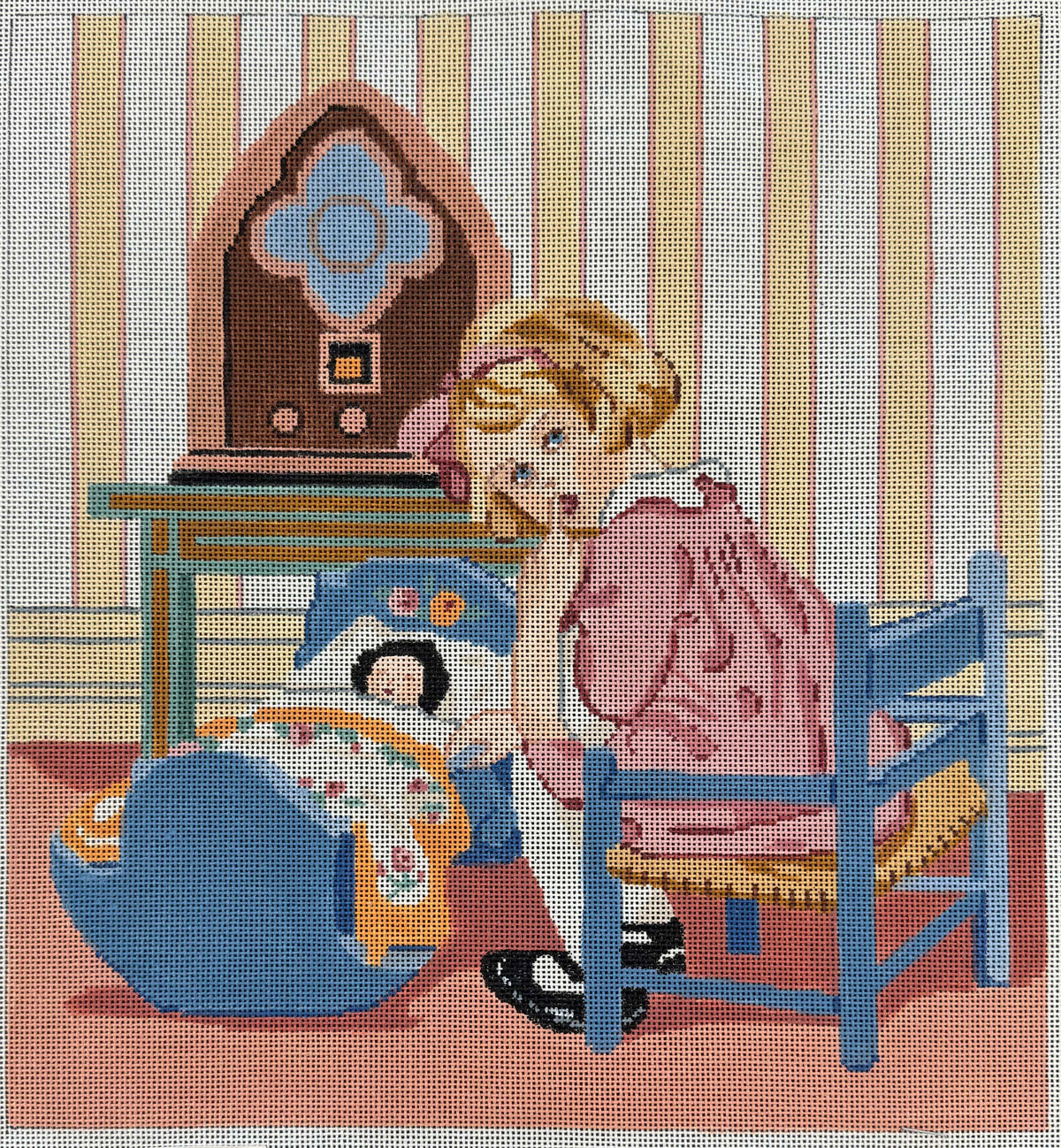 Vintage Aviva Canvas - Baby Doll Bedtime
