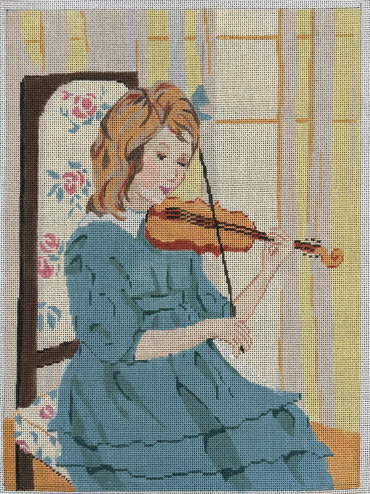 Vintage Aviva Canvas - Girl Playing the Violin