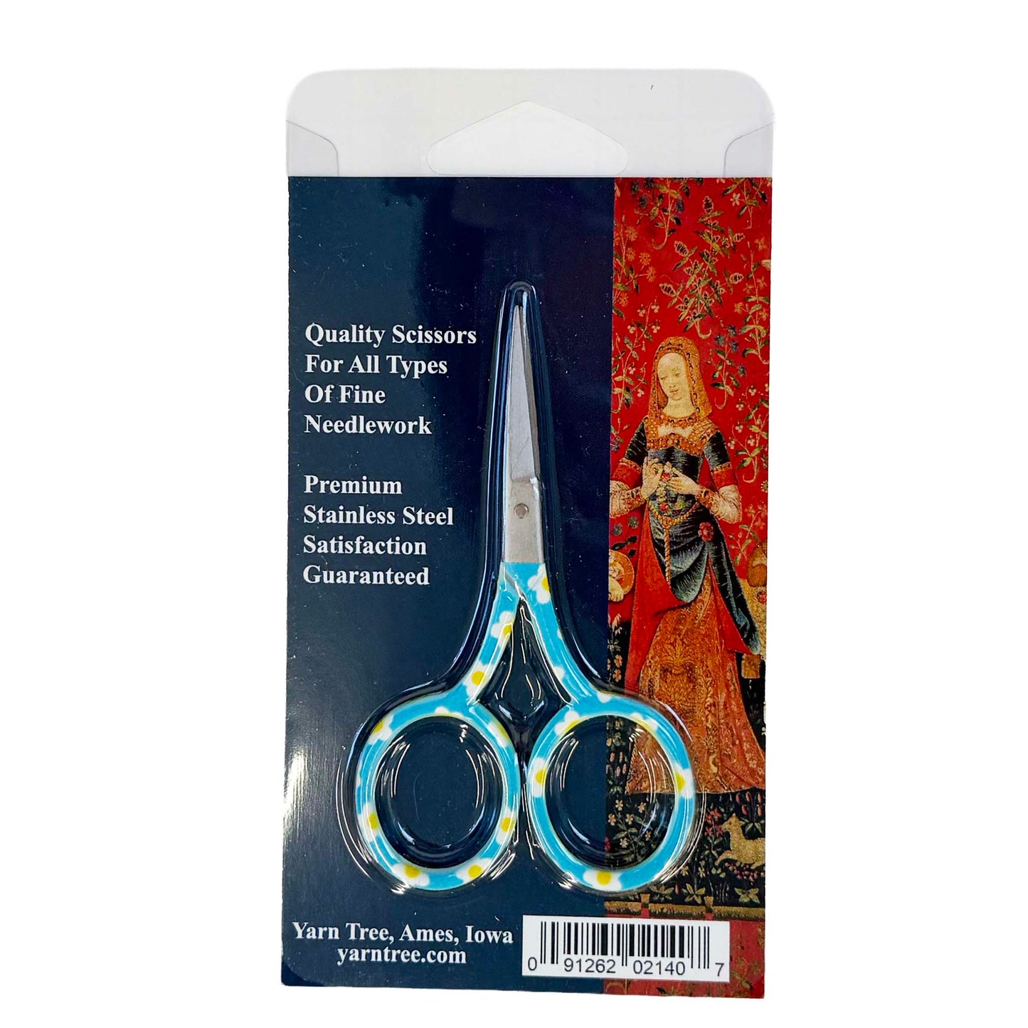 Blue and Yellow Floral Embroidery Scissors