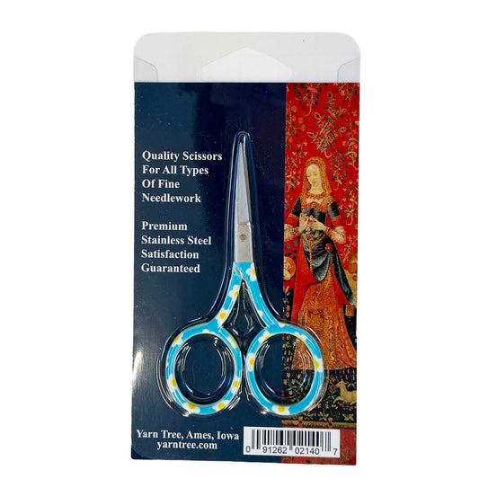 Blue and Yellow Floral Embroidery Scissors