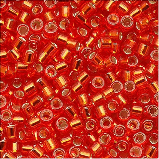 Delica Beads Silver Lined Red/Orange DB043