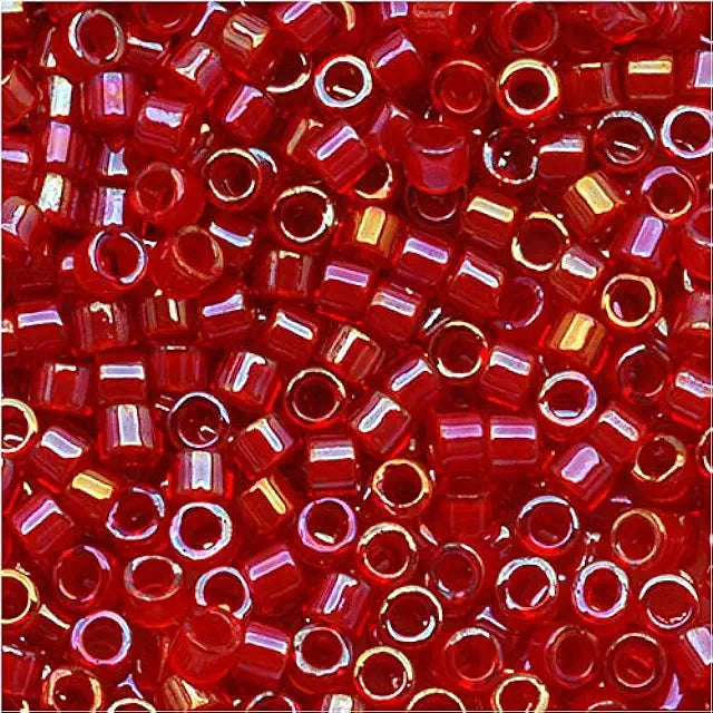 Delica Beads Red Lined Red AB DB295
