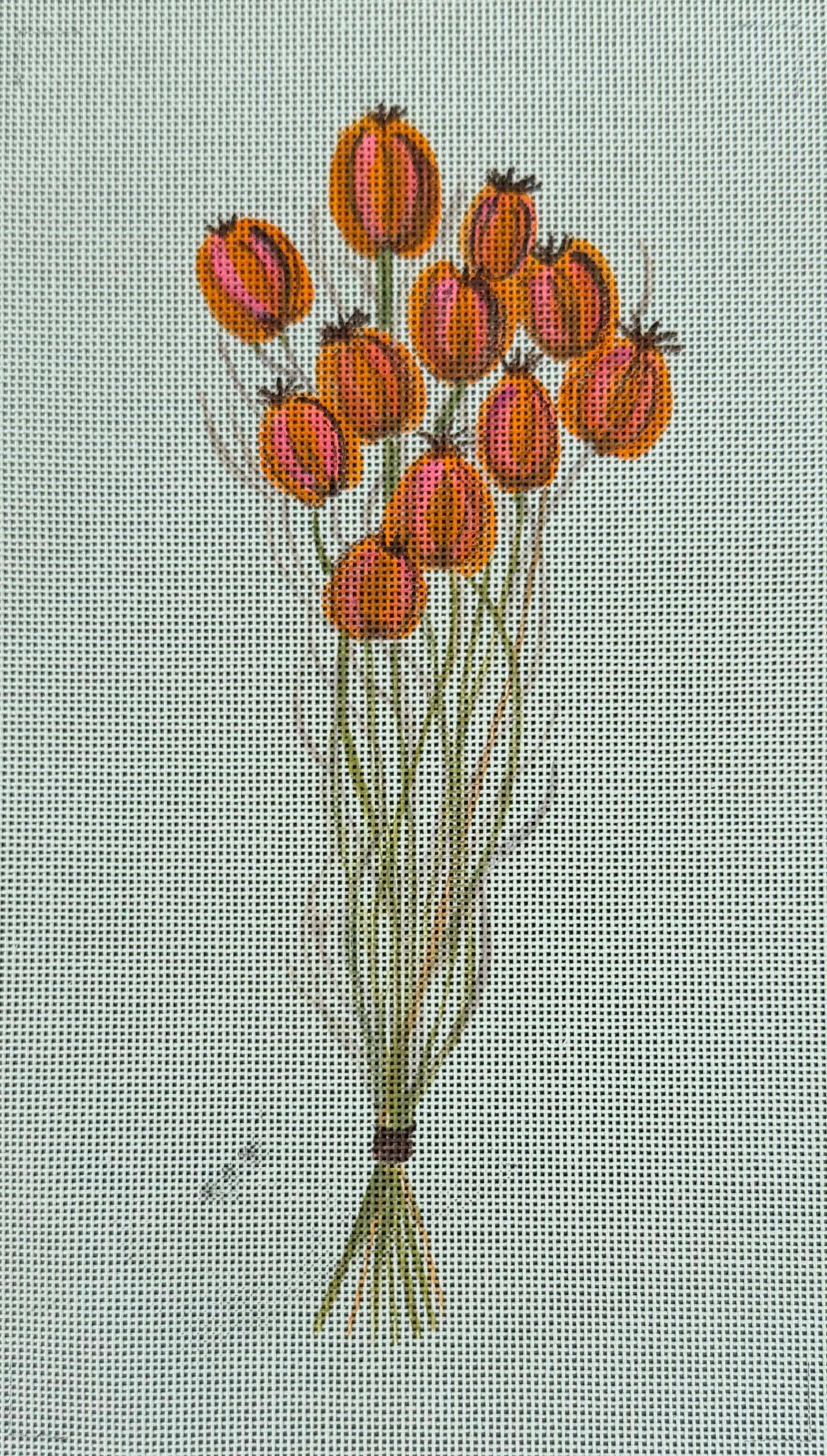 Vintage Canvas - Dried Nigella on Lavender Cream