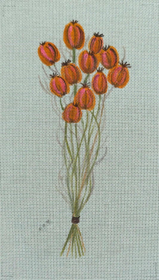 Vintage Canvas - Dried Nigella on Lavender Cream