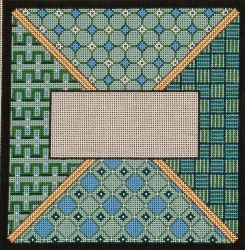 Blue Green Geometric Tefillin