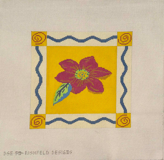Framed Pink Flower by Rishfeld Designs