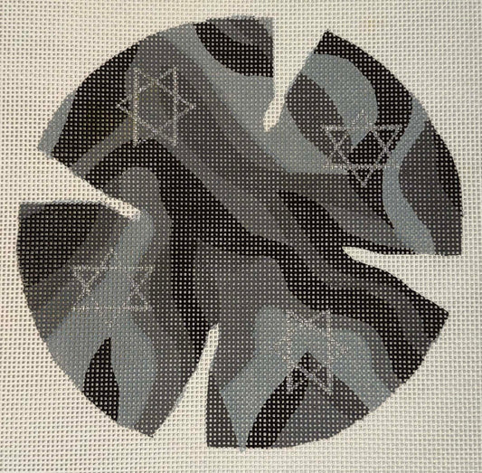 Black Layered Star Kippa