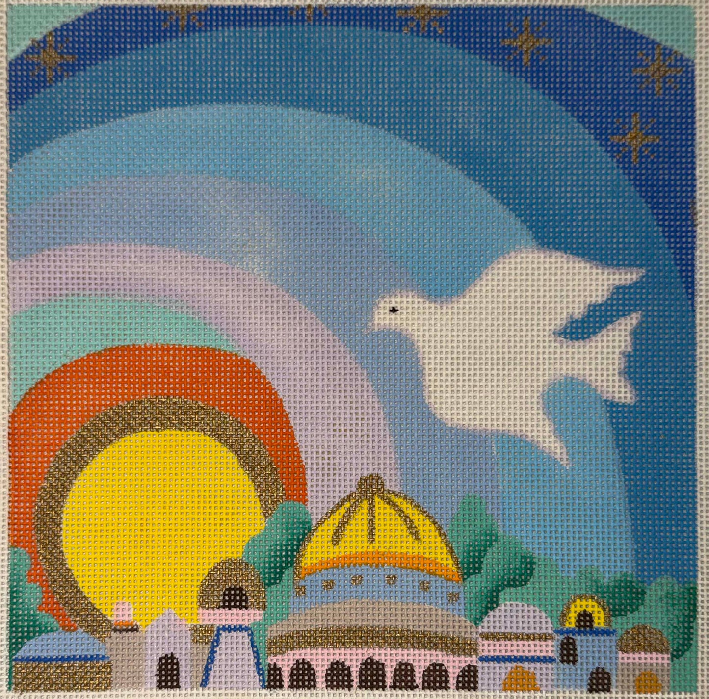 Dove of Peace Over Jerusalem Tefillin by Shelbi
