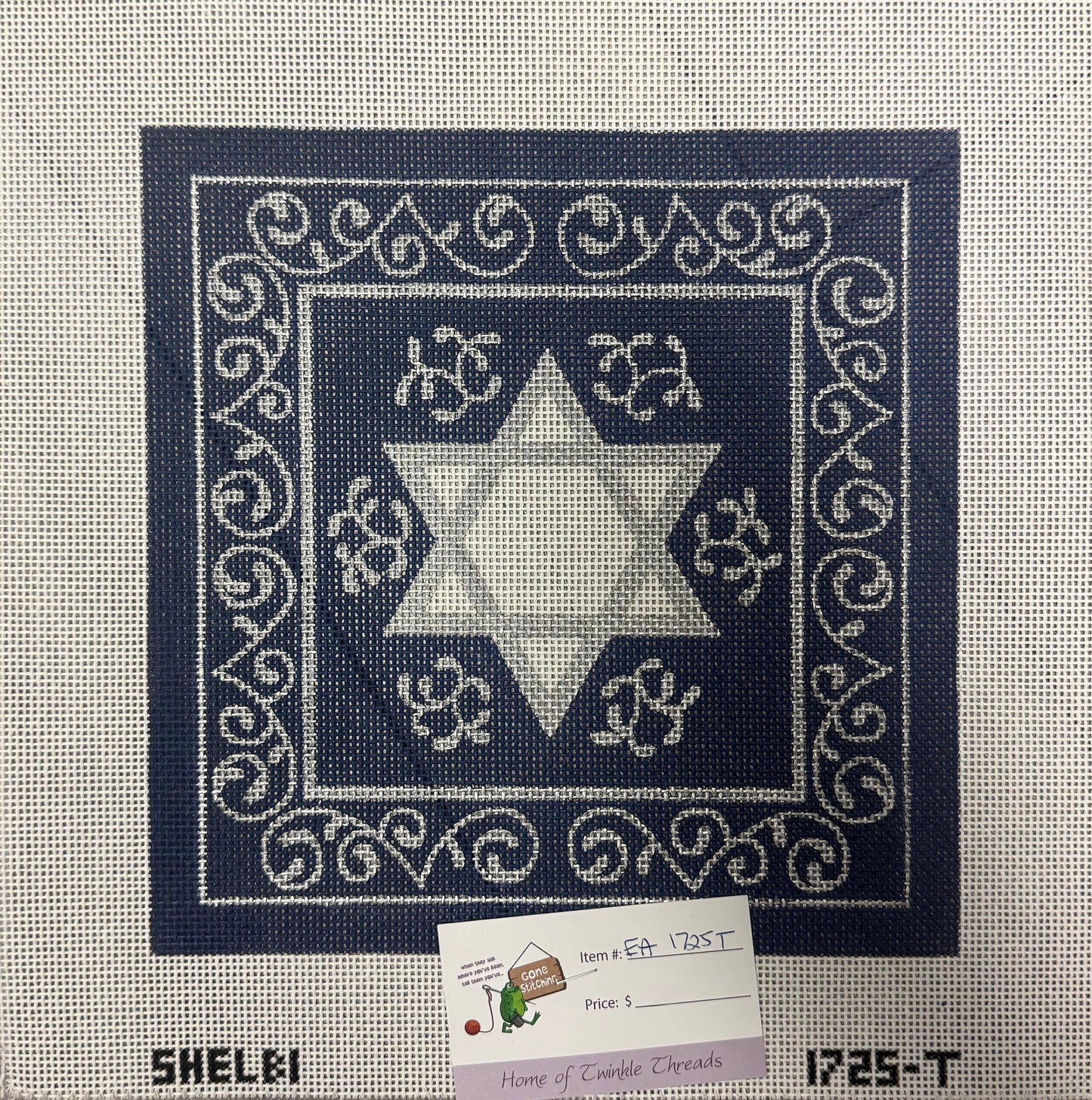 Blue and Silver Scroll Tefillin by Shelbi