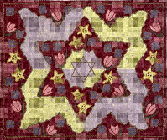 Maroon Floral Star by Shelbi