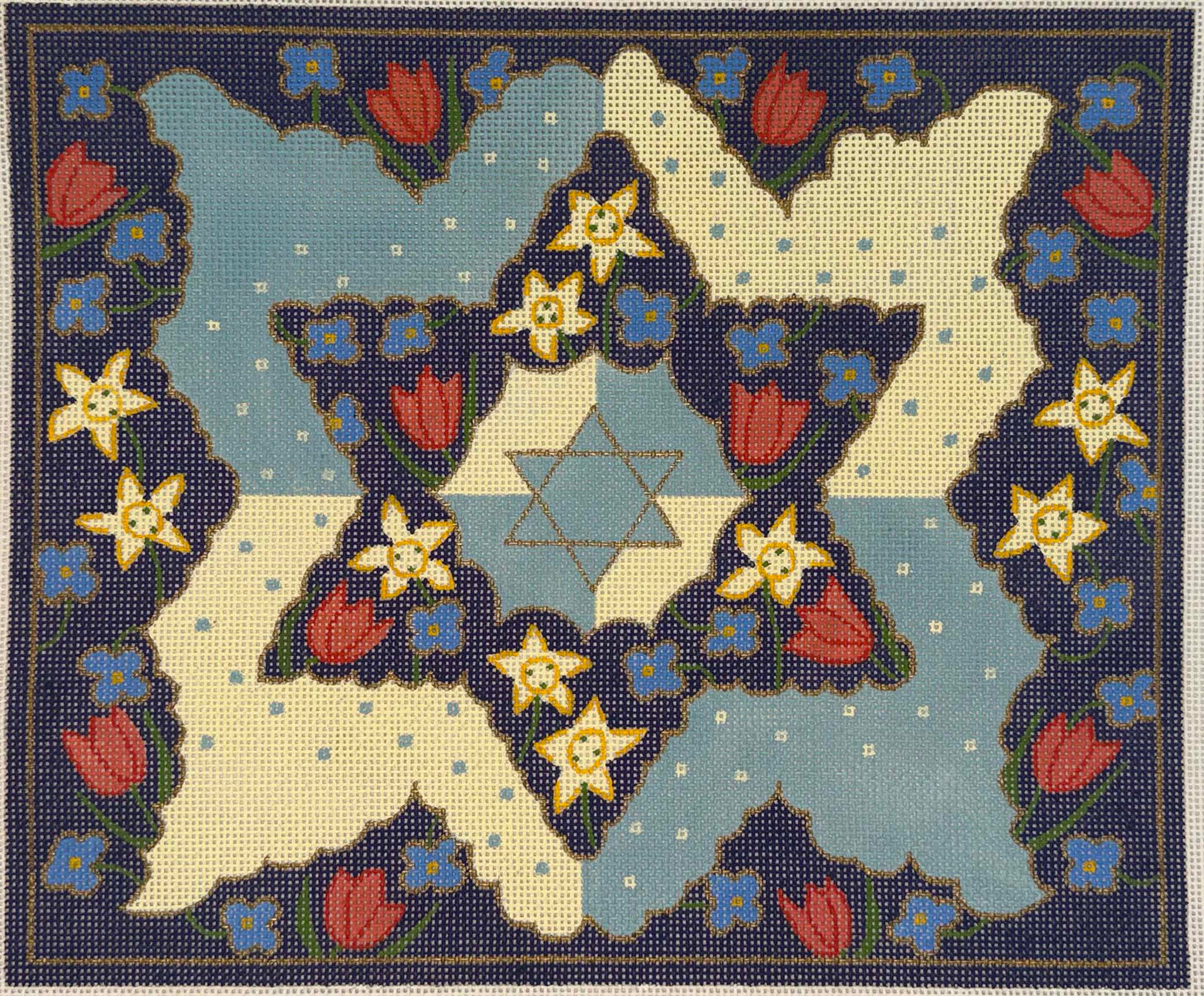 Blue Floral Star by Shelbi