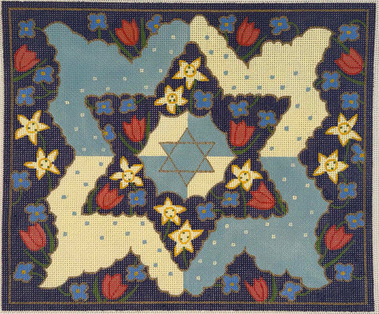 Blue Floral Star by Shelbi