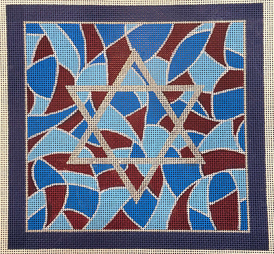 Blue and Red Stained Glass Tefillin by Shelbi