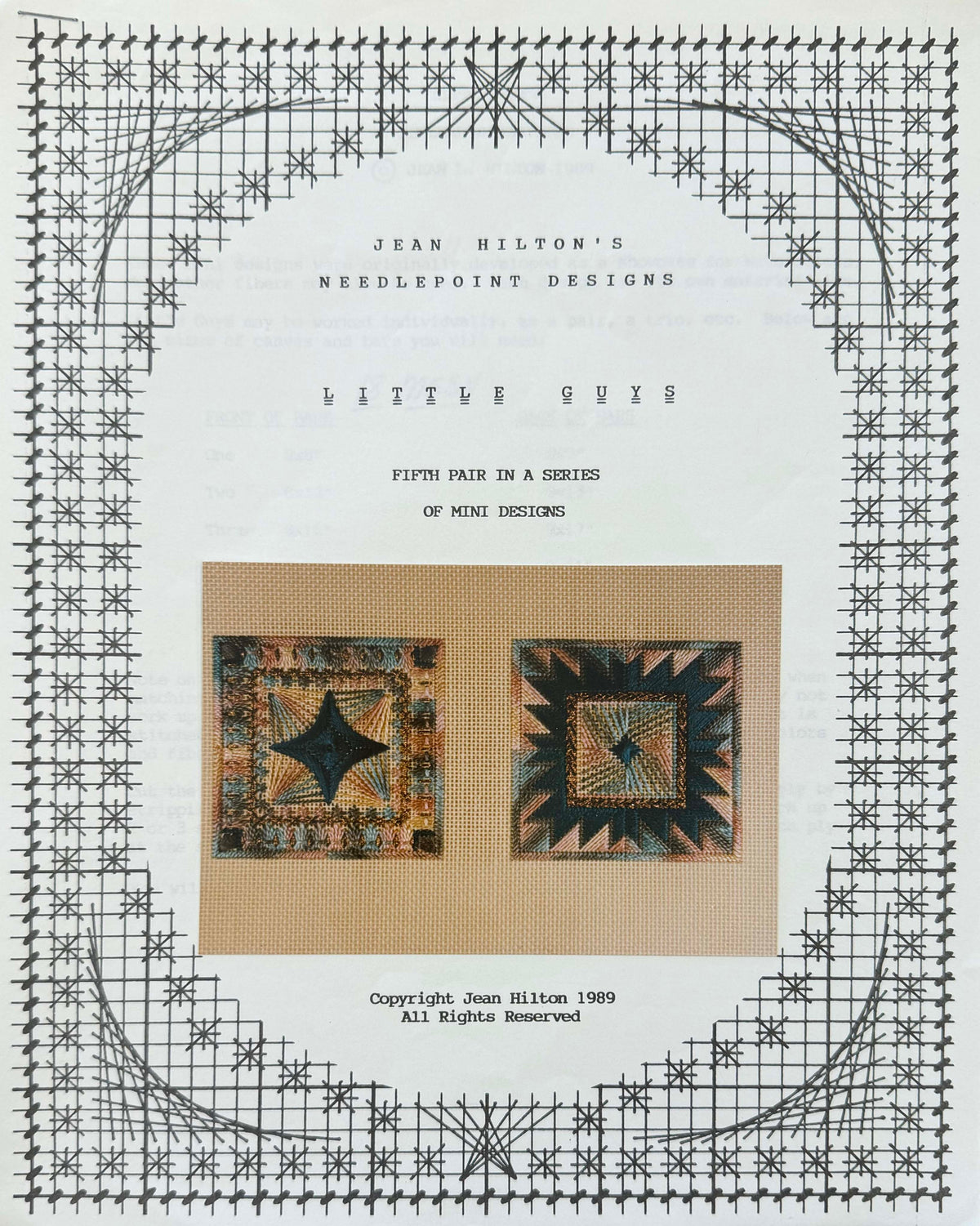 Little Guys #5 Stitch Guide by Jean Hilton's Needlepoint Designs