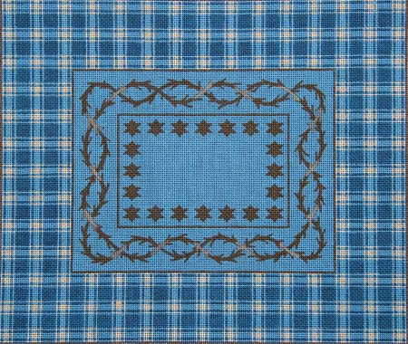 Blue Plaid with Vines Tallit