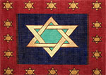 Gold Star with Turquoise Tallit