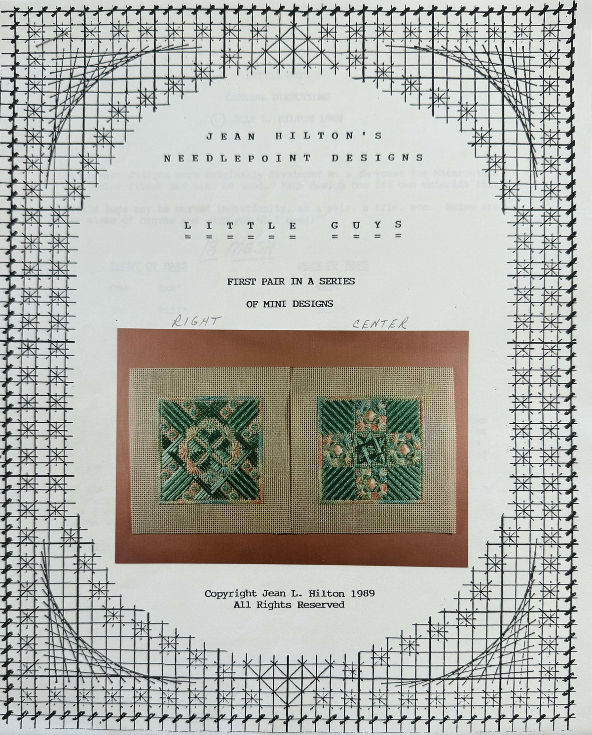 Little Guys #1 Stitch Guide by Jean Hilton's Needlepoint Designs