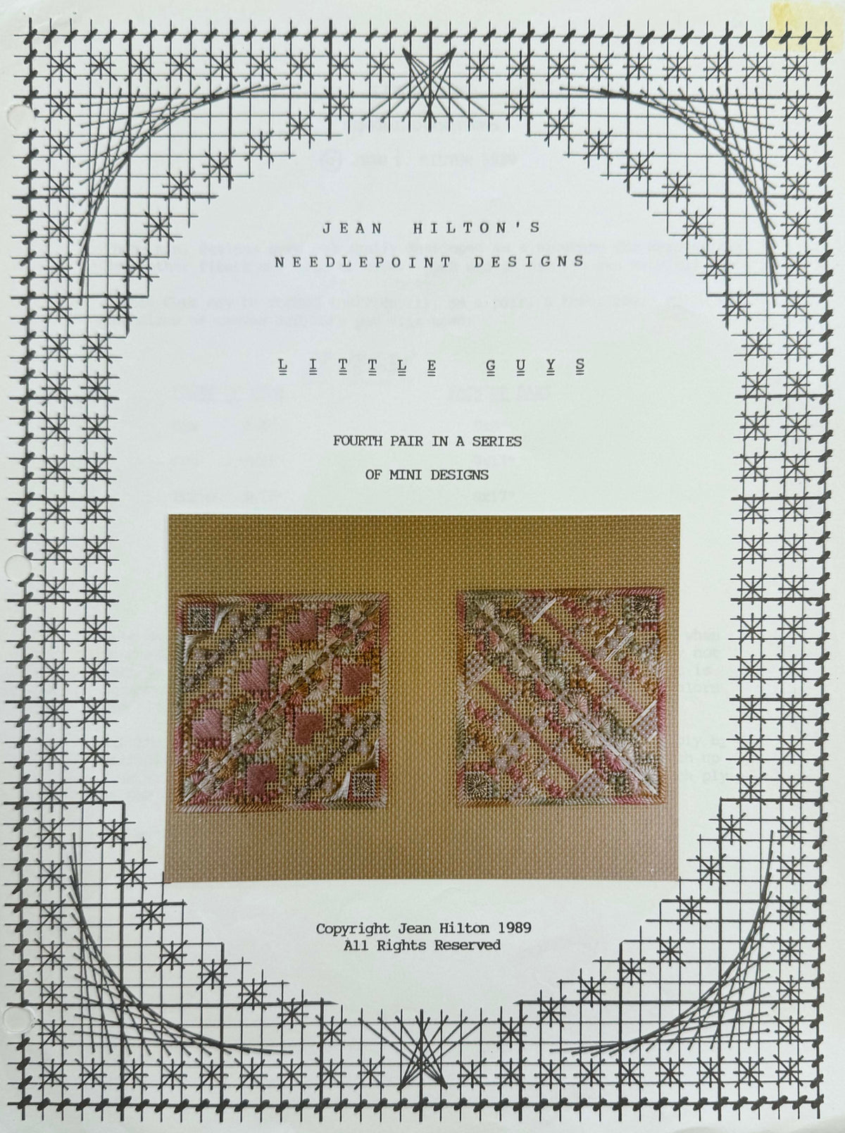Little Guys #4 Stitch Guide by Jean Hilton's Needlepoint Designs