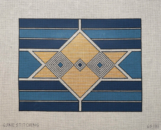 Blue/Yellow Striped Tallit