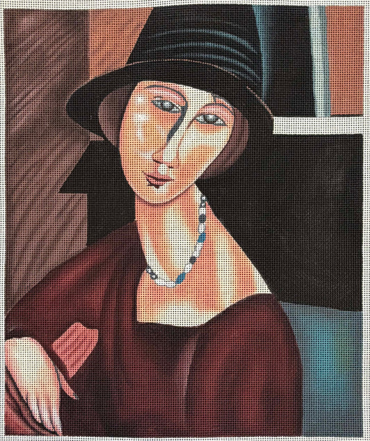 Jeanne Hébuterne with Hat and Necklace by Modigliani