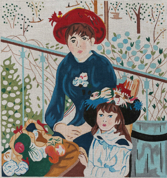 Art Adaption of Two Sisters (On the Terrace) by Renoir