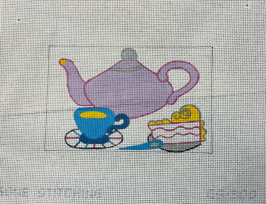 Tea pot and cake for a tray