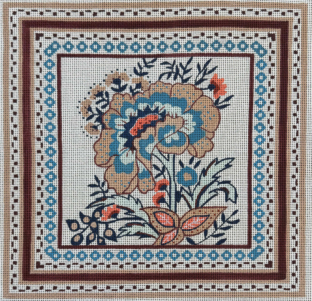Vintage Aviva Canvas - Framed Paisley Flower