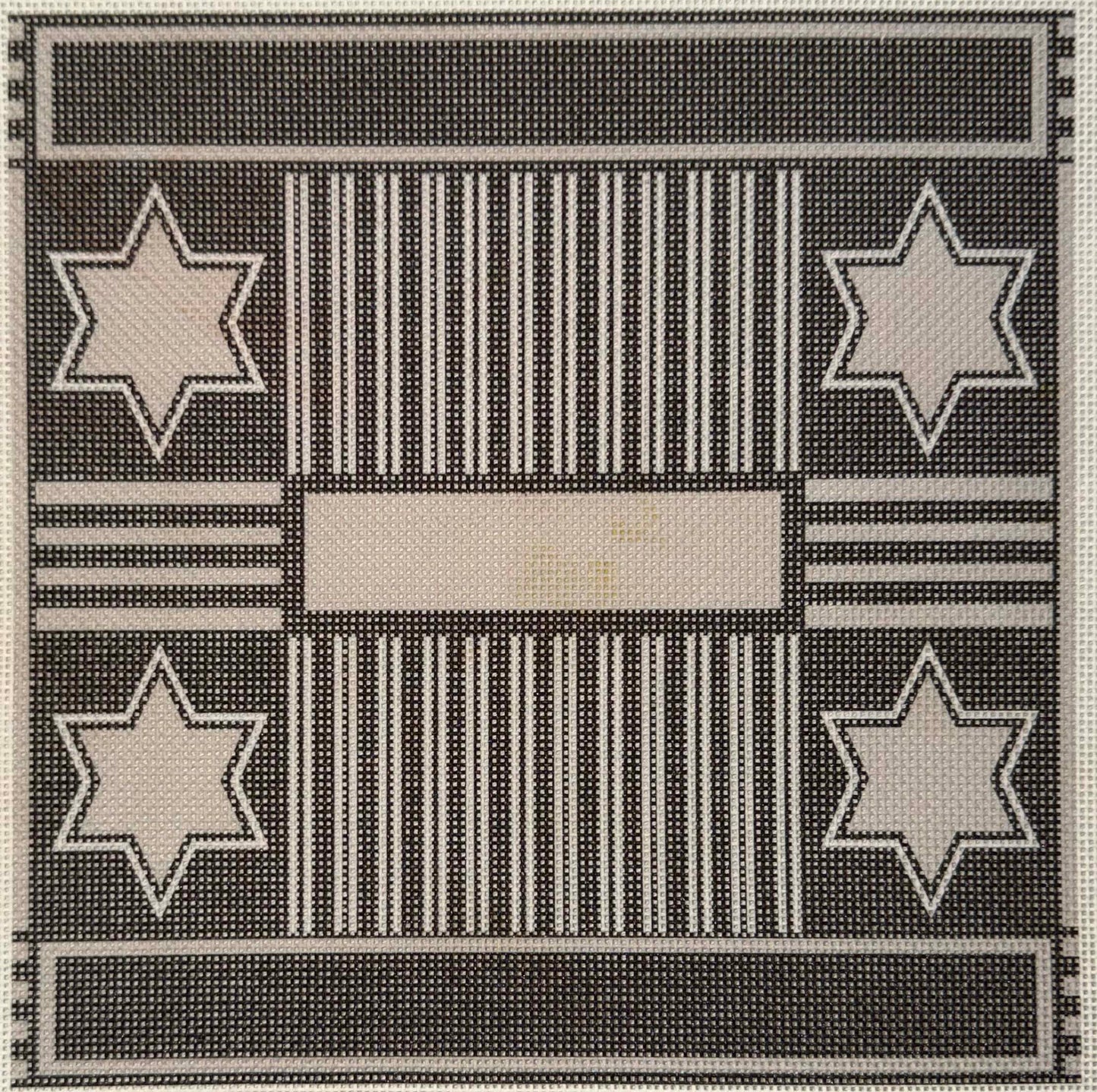 Four Stars, Black and White Tefillin - UV Printed