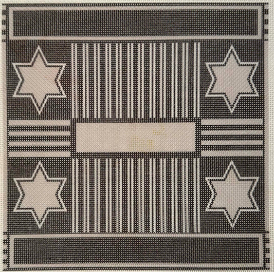 Four Stars, Black and White Tefillin - UV Printed