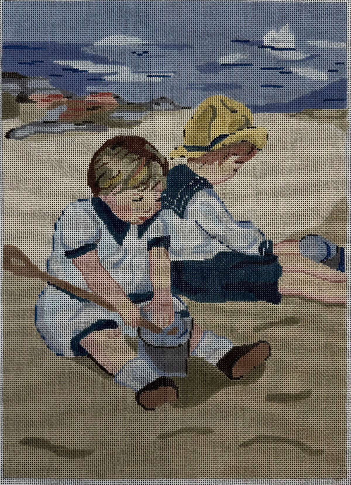 Handpainted 'Boys on the Beach'
