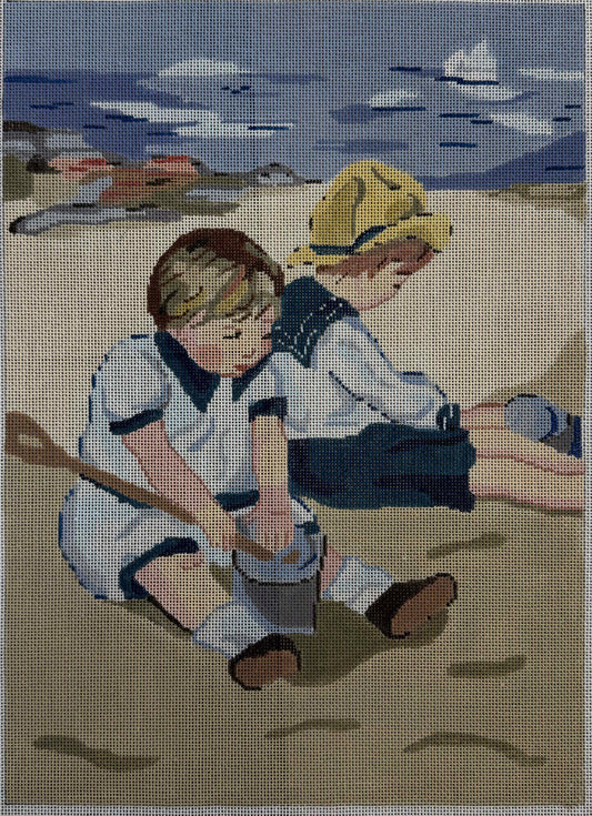 Handpainted 'Boys on the Beach'