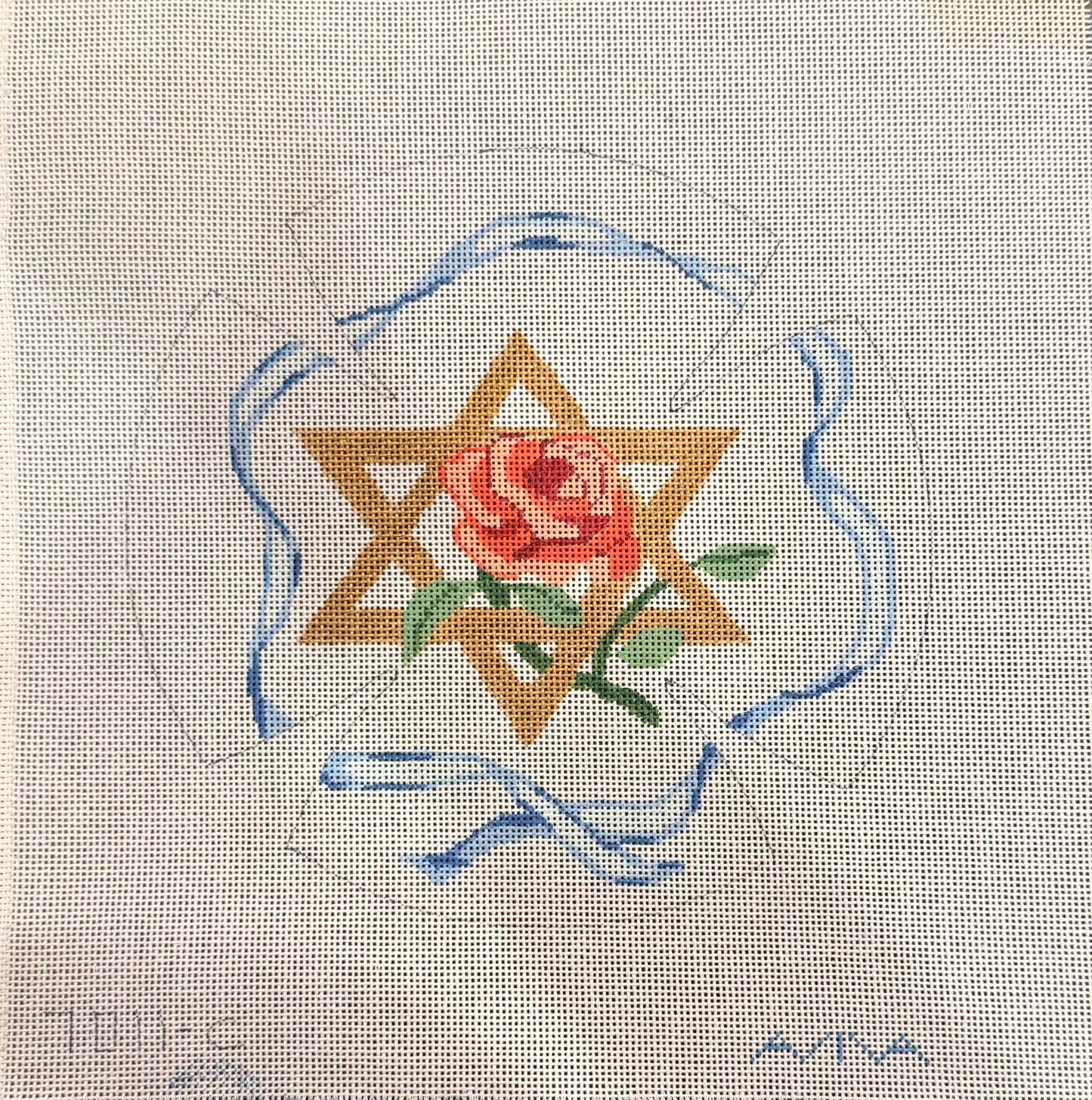 Rose and Star Kippa