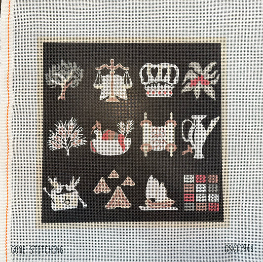 12 Pictured Tribes Tefillin - UV Printed