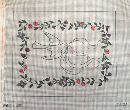 Dove and Flowers Tallit by Aviva - UV Printed
