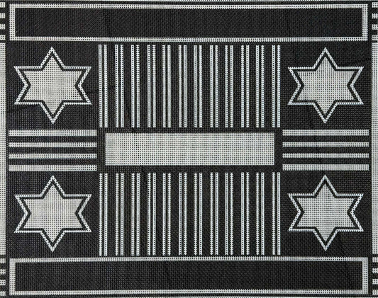 Four Stars, Black and White Tallit - UV Printed